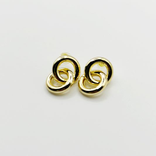 SICI - Aretes para mujer de chapa de oro de 2 cms de largo - CH-A11