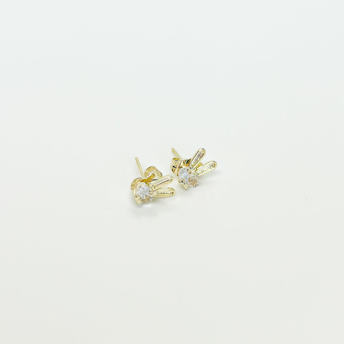 Aretes de conejo para niñas de oro laminado color oro amarillo - OL-A20