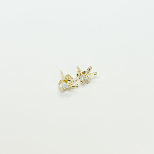 Aretes de conejo para niñas de oro laminado color oro amarillo - OL-A20