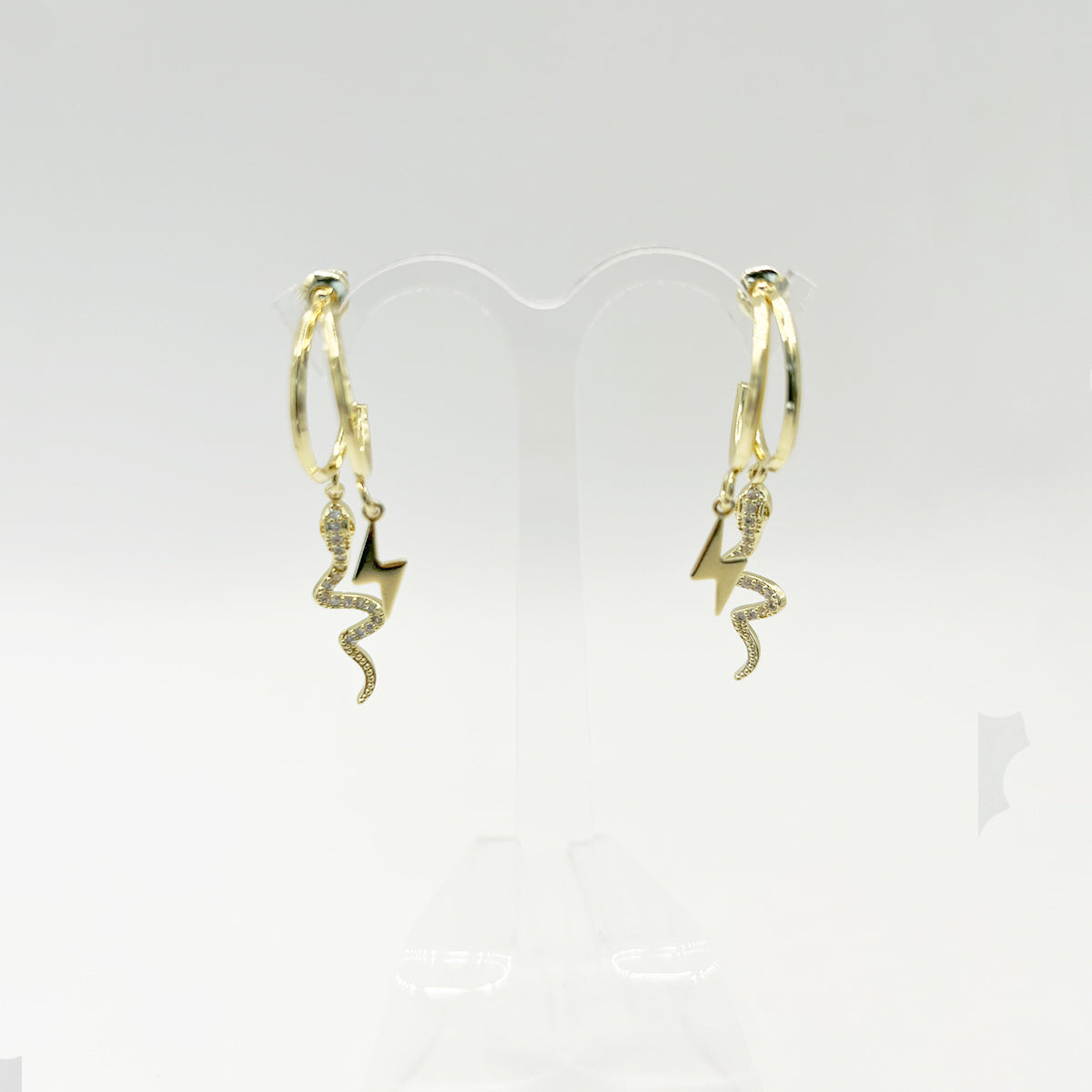 SICI - Aretes para mujer de oro laminado 14k 4.5 cms de largo - OL-A8