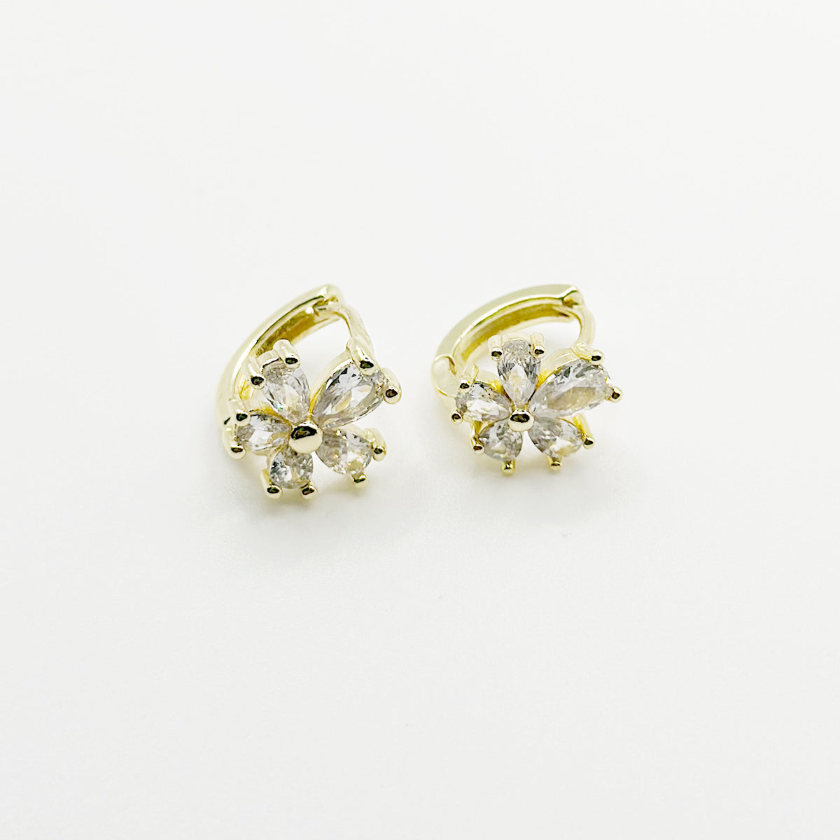 SICI - Huggies para mujer de oro laminado con piedras artificiales - OL-A9