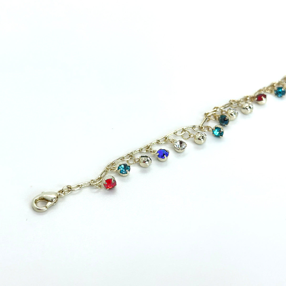 SICI - Pulsera de oro laminado 14k con piedras colgantes - OL-P31