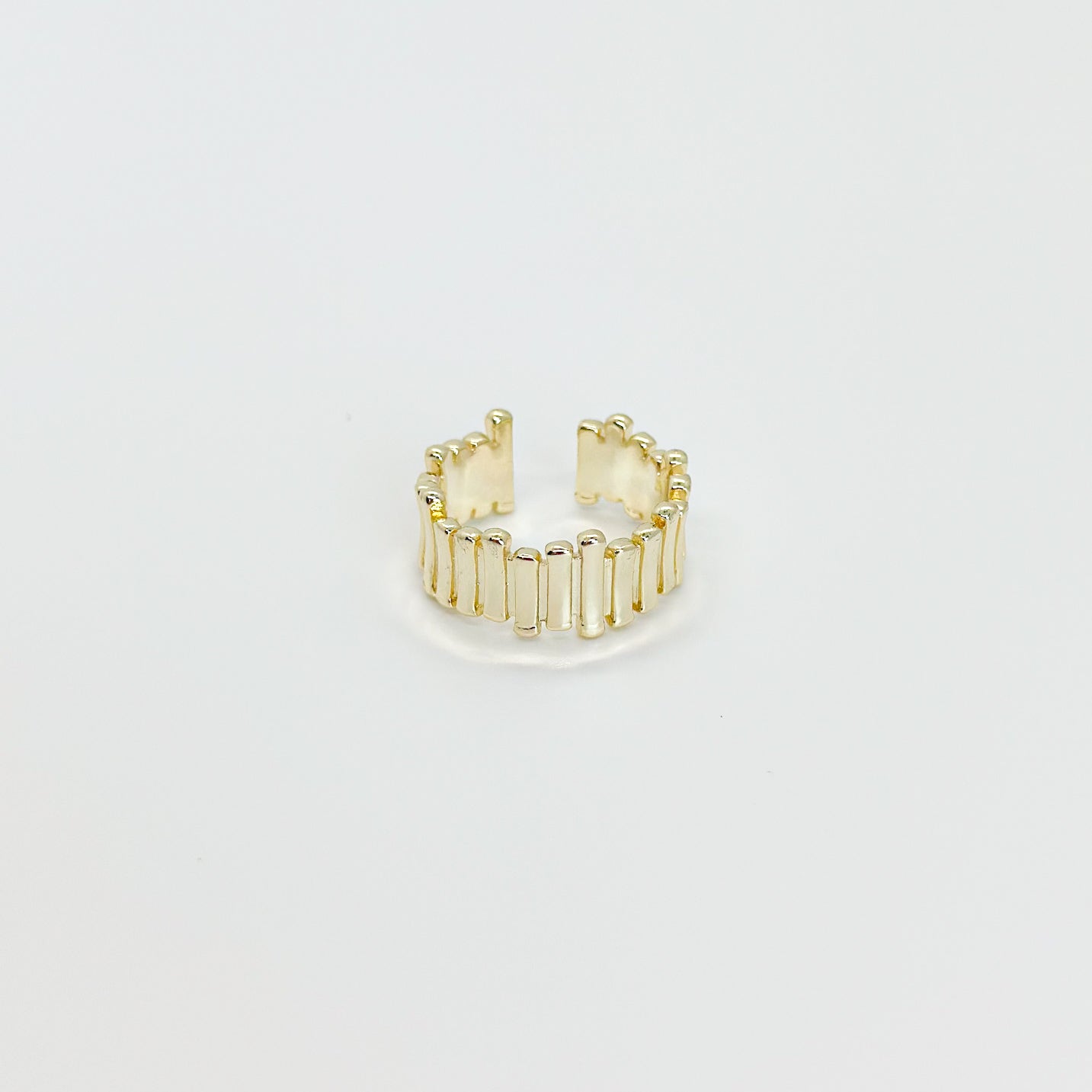 SICI - Anillo de ladrillos verticales para mujer unitalla de oro laminado