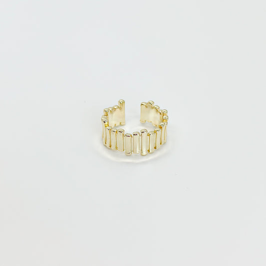 SICI - Anillo de ladrillos verticales para mujer unitalla de oro laminado