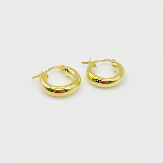 SICI - Huggies para mujer de plata con baño en chapa de oro - PL-A12